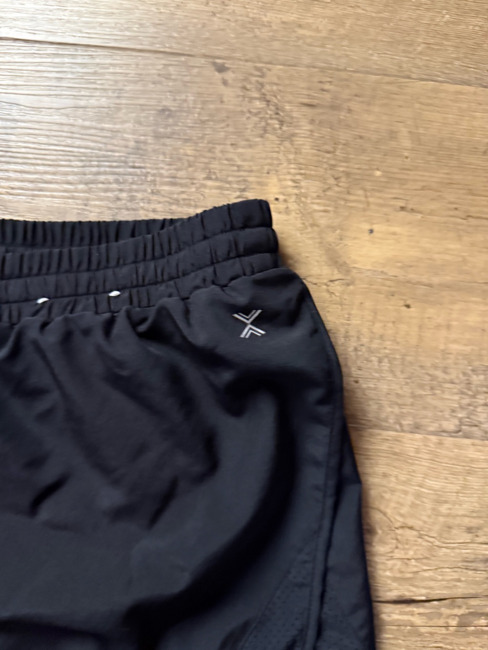 Xersion Black Workout Shorts with Pink Drawstring